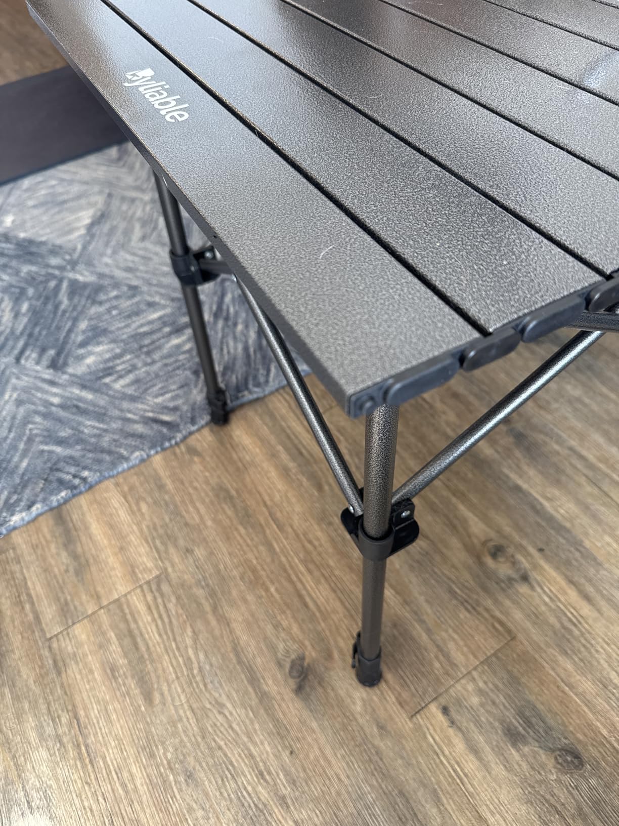 Byliable Camping Table Folding Portable Camp Aluminum Fold Up Lightweight Roll Up Table Adjustable Height with Carry Bag customer photo 2