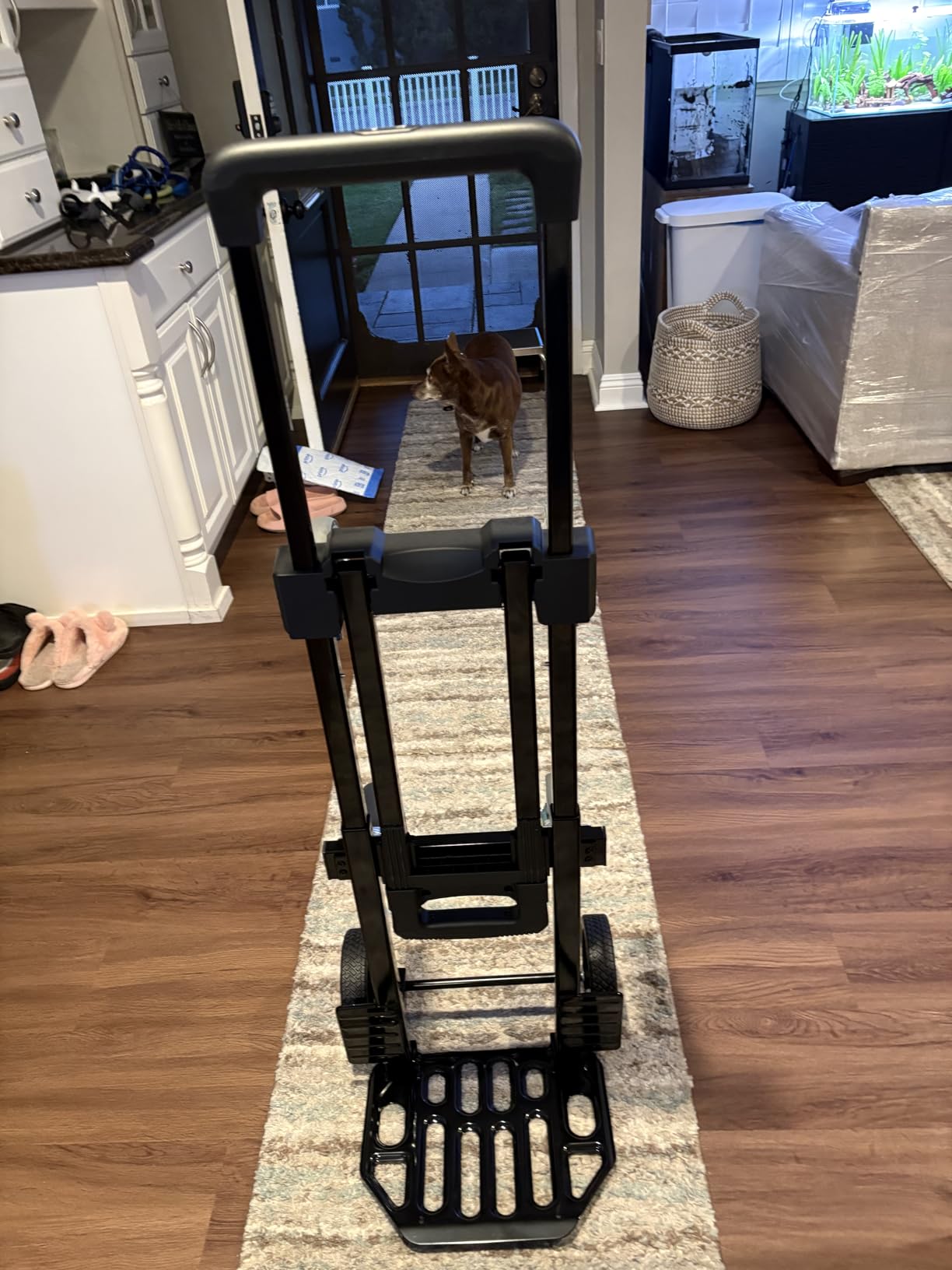 KEDSUM 3-in-1 Convertible Dolly Cart with Wheels, 600LBS Heavy Duty Hand Truck Dolly, Hand Truck with Adjustable Handle Angle & Expandable Base for Home,Warehouses,Dorm, 6-Wheel Design with Brakes customer photo 1