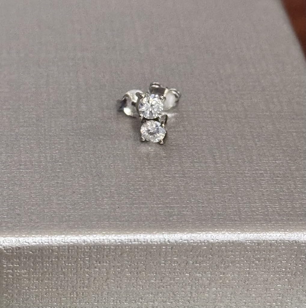 Shop LC 925 Sterling Silver Lab Grown Diamond Stud Earrings for Women | 0.25-1 Carat, Round, G-H Color, SI Clarity, 4-Prong Basket, Push Back customer photo 2