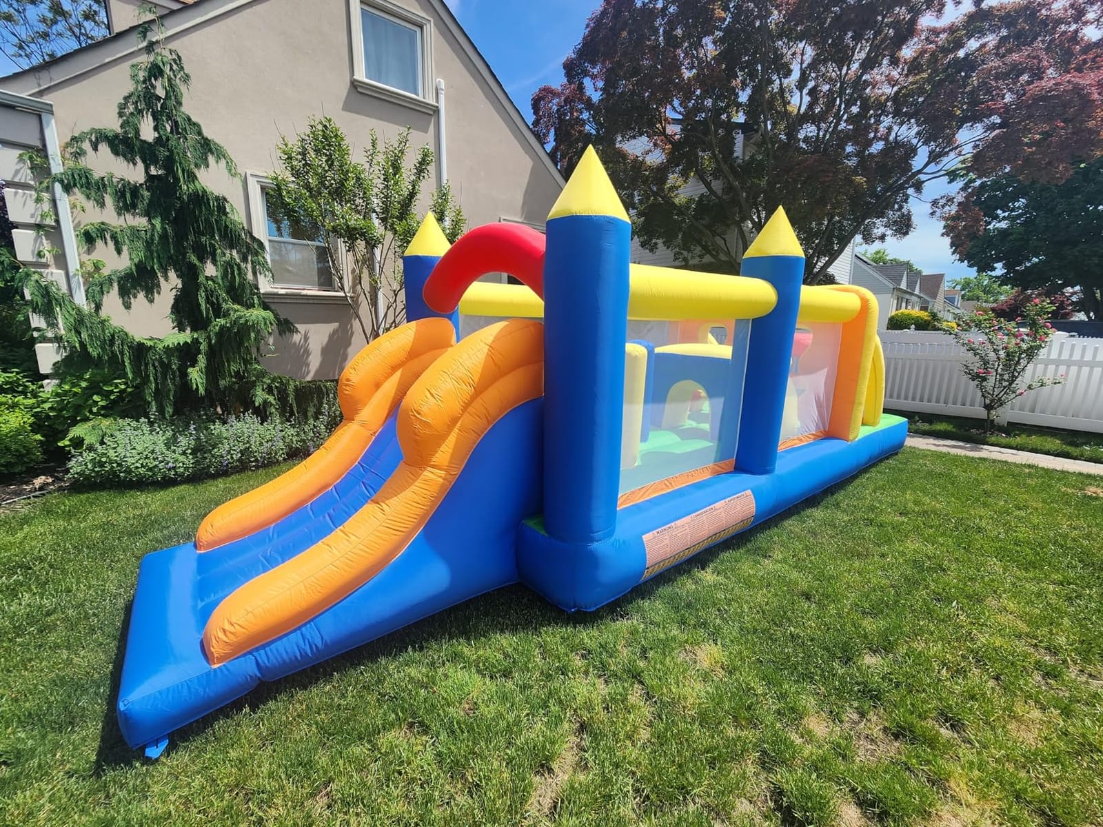 HuaKastro 20.5FT(L) Extended Inflatable Obstacle Course Bounce House for Kids Party Easter Event, with Various Obstacles: Tunnel, Crossing Wall, Jungle, Jumping Area, Climbing Wall and Slide customer photo 1