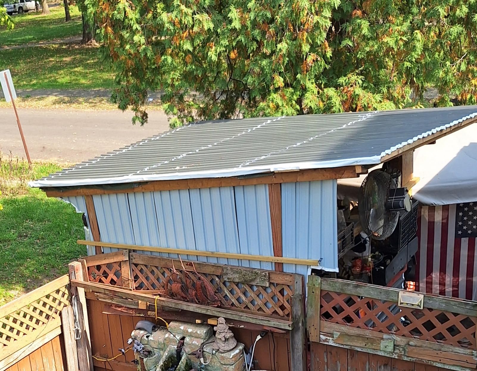 Metal Roof Panels 15 pcs 6.1ft Length Galvanized Steel Corrugated Tin Roofing Panels Gazebo Top Cover Garages,Sheds, Stables and Mobile Homes Replacement for Patio Outdoor Garden, Black customer photo 2