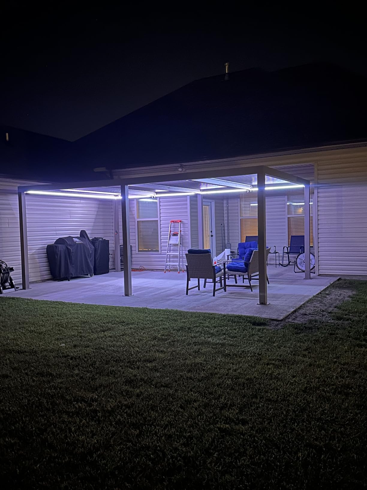 PURPLE LEAF 10' x 13' Louvered Pergola Durable Aluminum Adjustable Louvers | Premium Champagne Aluminum Frame, Independent Adjustable Roofs, Heavy Duty Frame, Integrated Drainage System, Protection Plan customer photo 1