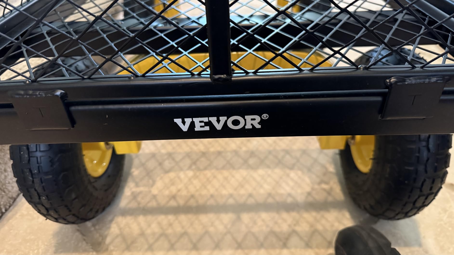 VEVOR Steel Garden Cart 500 lbs Heavy Duty Garden Wagon Cart on Wheels | Pullable Metal Yard Utility Wagon with 10