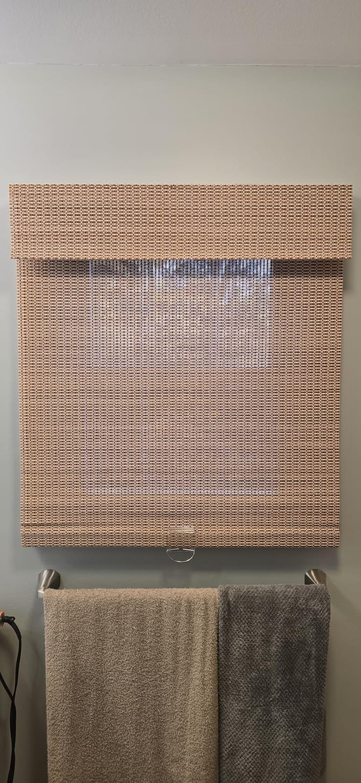 Cordless Natural Woven Grass Roman Shades, Handmade Jute Hemp Window Blinds, Light Filtering Privacy Window Treatments for Rustic Farmhouse, Kitchen, Living Room, Natural Beige customer photo 1