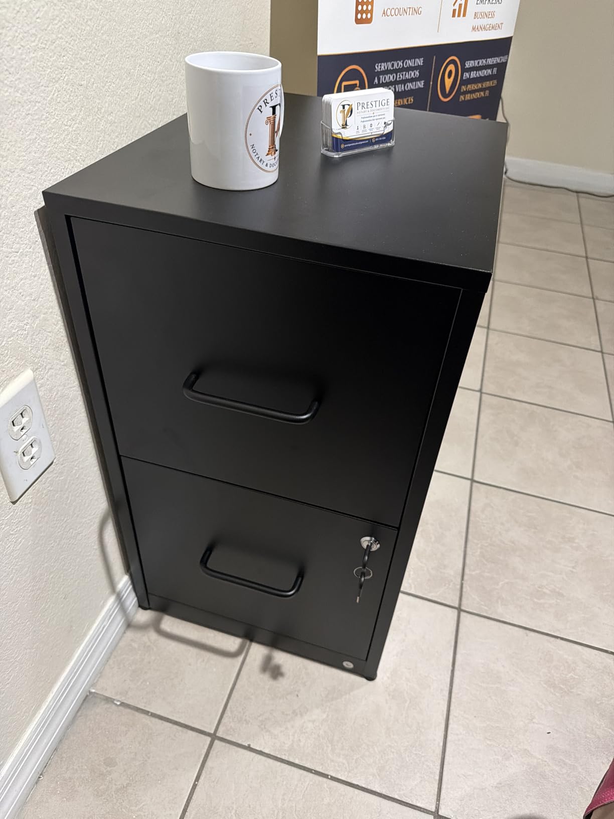 4 Drawer File Cabinet with Lock,Metal Vertical Filing Cabinets for Home Office,Heavy Duty File Storage Cabinet for Letter/Legal/A4/F4 Size File,Assembly Require (Black, Vertical 4 Drawer) customer photo 1