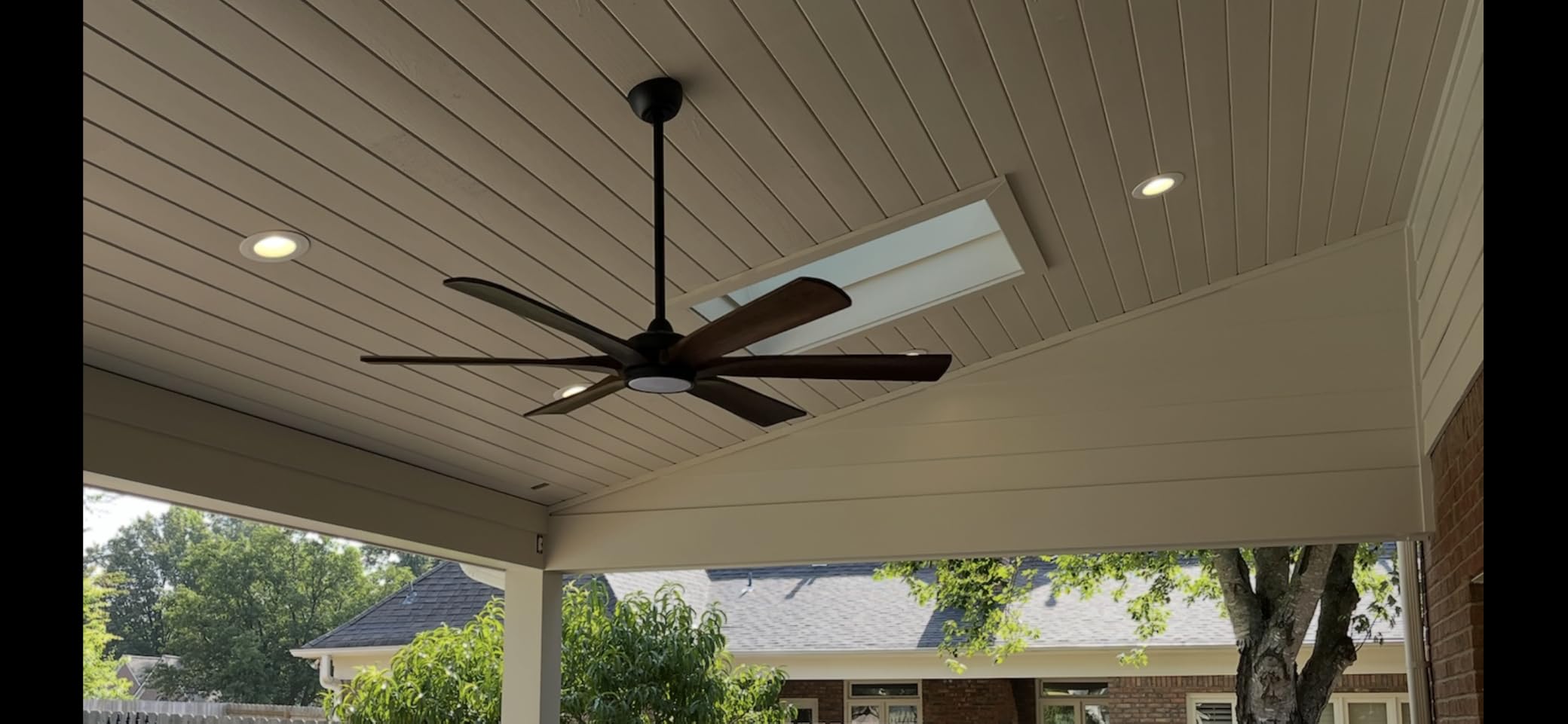 72 Inch Ceiling Fan with Lights and Remote, Modern Farmhouse Style, High CFM Quiet Energy Efficient DC Motor, 6 Solid Wood Blades, Damp Rated for Covered Outdoor Patio Porch & Indoor Large Living Room customer photo 2