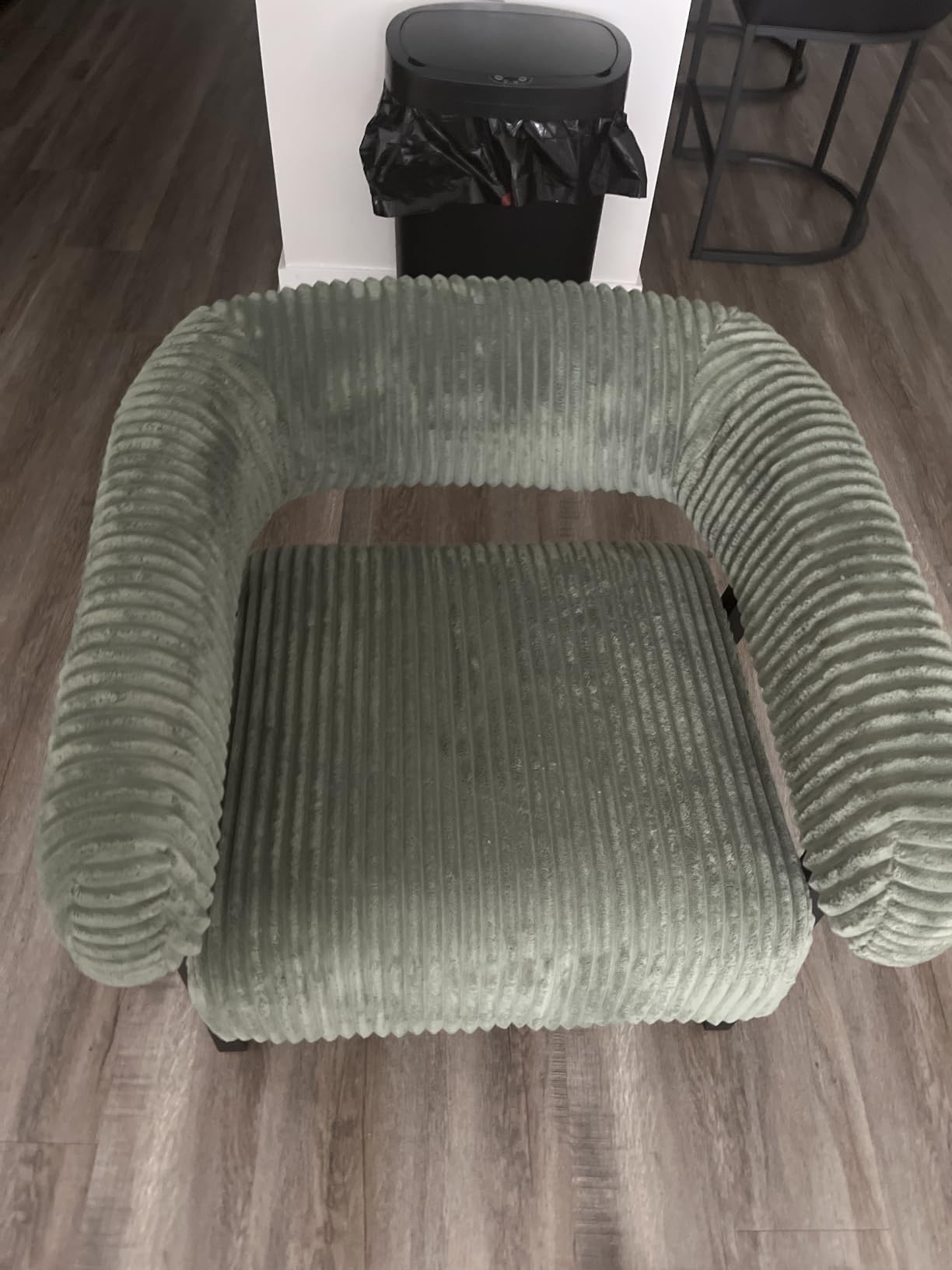 Yaheetech Accent Living Room Chair with Pocket Coiled Seat Set of 1, Sofa Armchair, Barrel Chair, Corduroy, Comfy, Modern, Small Space, Bedroom, Reading, Beige customer photo 1