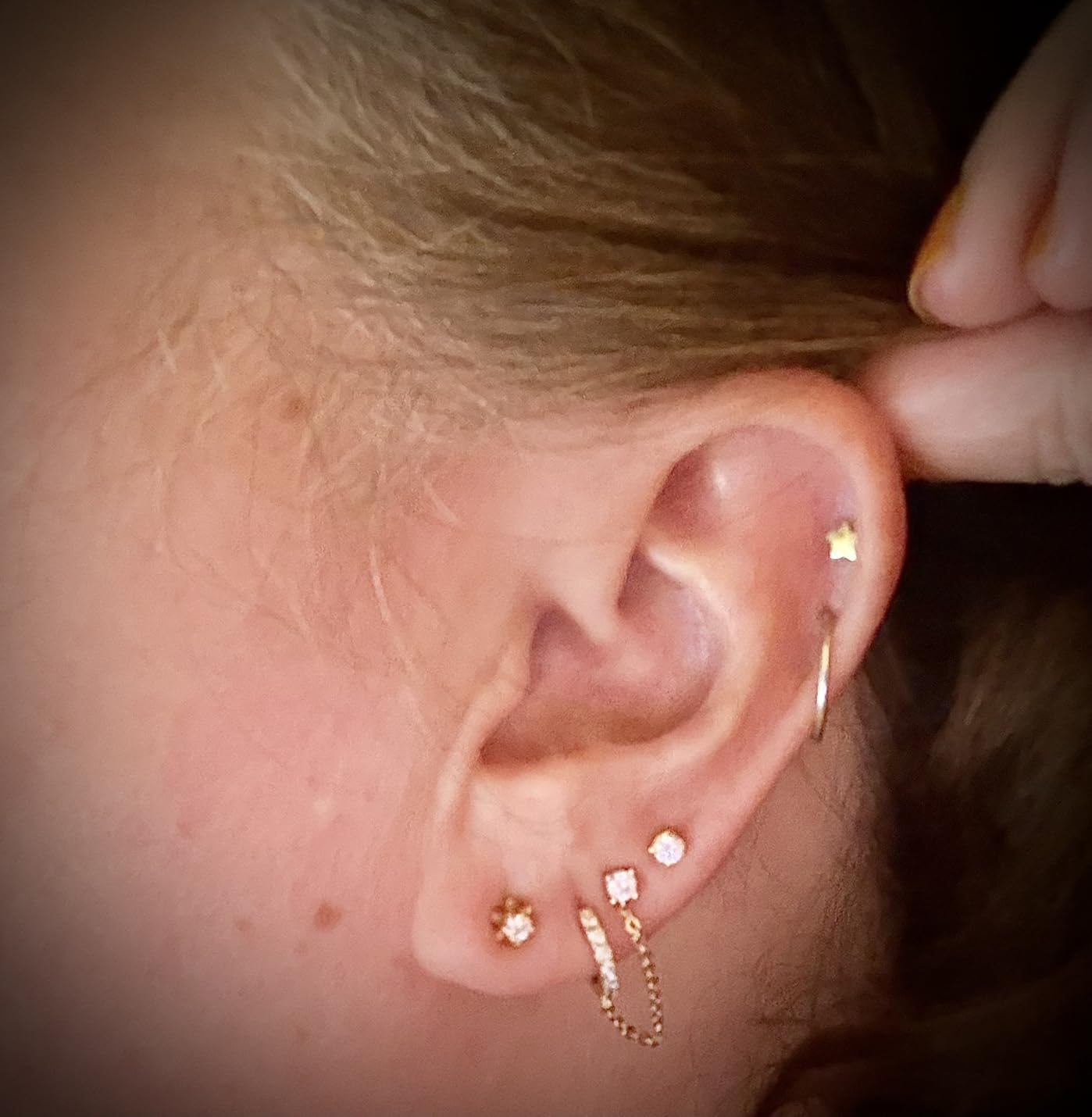 Gilded Lab-Grown Diamond Stud Earrings 10KT White Gold and 10KT Yellow Gold | Hypoallergenic Fine Gold Jewelry | 4-Prong Basket, Push Back Nut | VS2 SI1 Clarity, F Color, Round Cut | 1/5,1/4,1/3,3/8,1/2,3/4,1,2 ct tw customer photo 2
