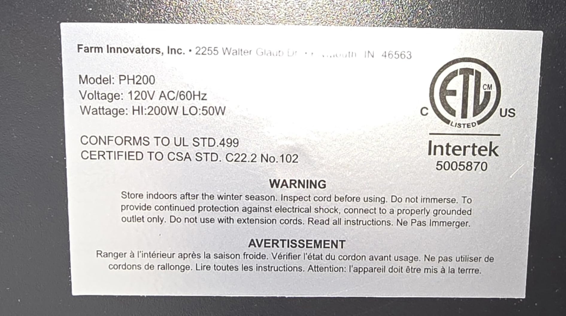 Farm Innovators PH-200 2-in-1 Chicken Coop Panel Heater & Brooder, 200W/50W | Convertible design for use as either a 200W chicken coop heater or a 50W horizontal brooder heater for baby chicks customer photo 2