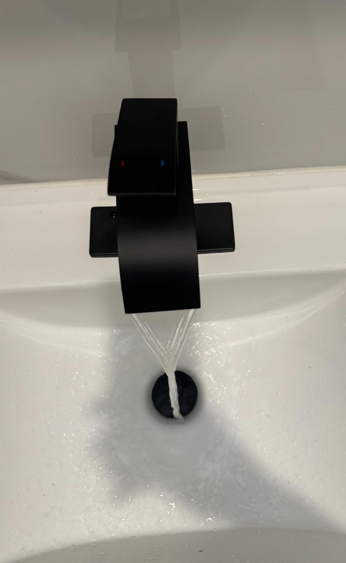 Vessel Sink Faucet Brushed Gold: ARCORA Single Hole Tall Bathroom Faucet, Single Handle Tall Waterfall Bathroom Faucet with Pop Up Drain and cUPC Supply Lines customer photo 2