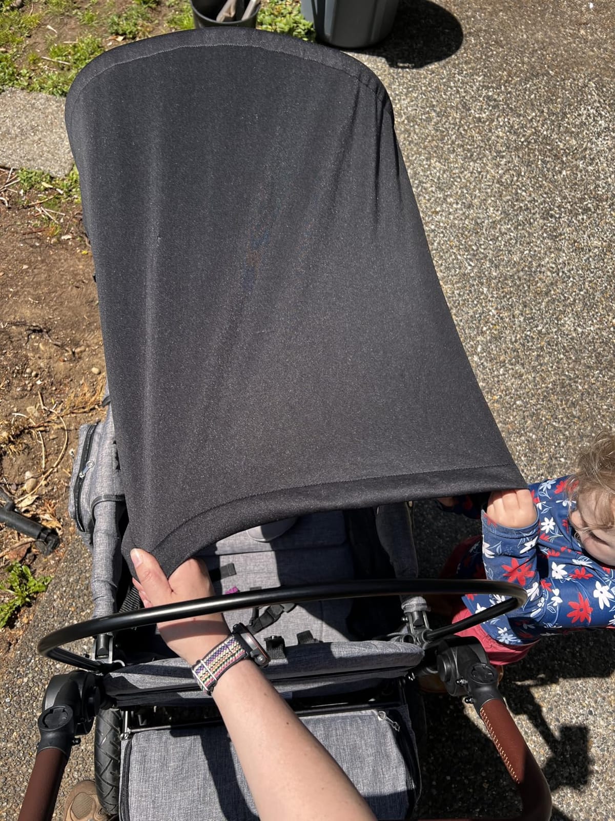 Rovique Wagon Stroller for 2 Kids, Premium Wagon for Kids with Removable Canopy, Snack Tray, Convertible Baby Bassinet, 5-Point Safety Harness, All-Terrain PU Wheels & Adjustable Push/Pull Handle, Grey customer photo 1