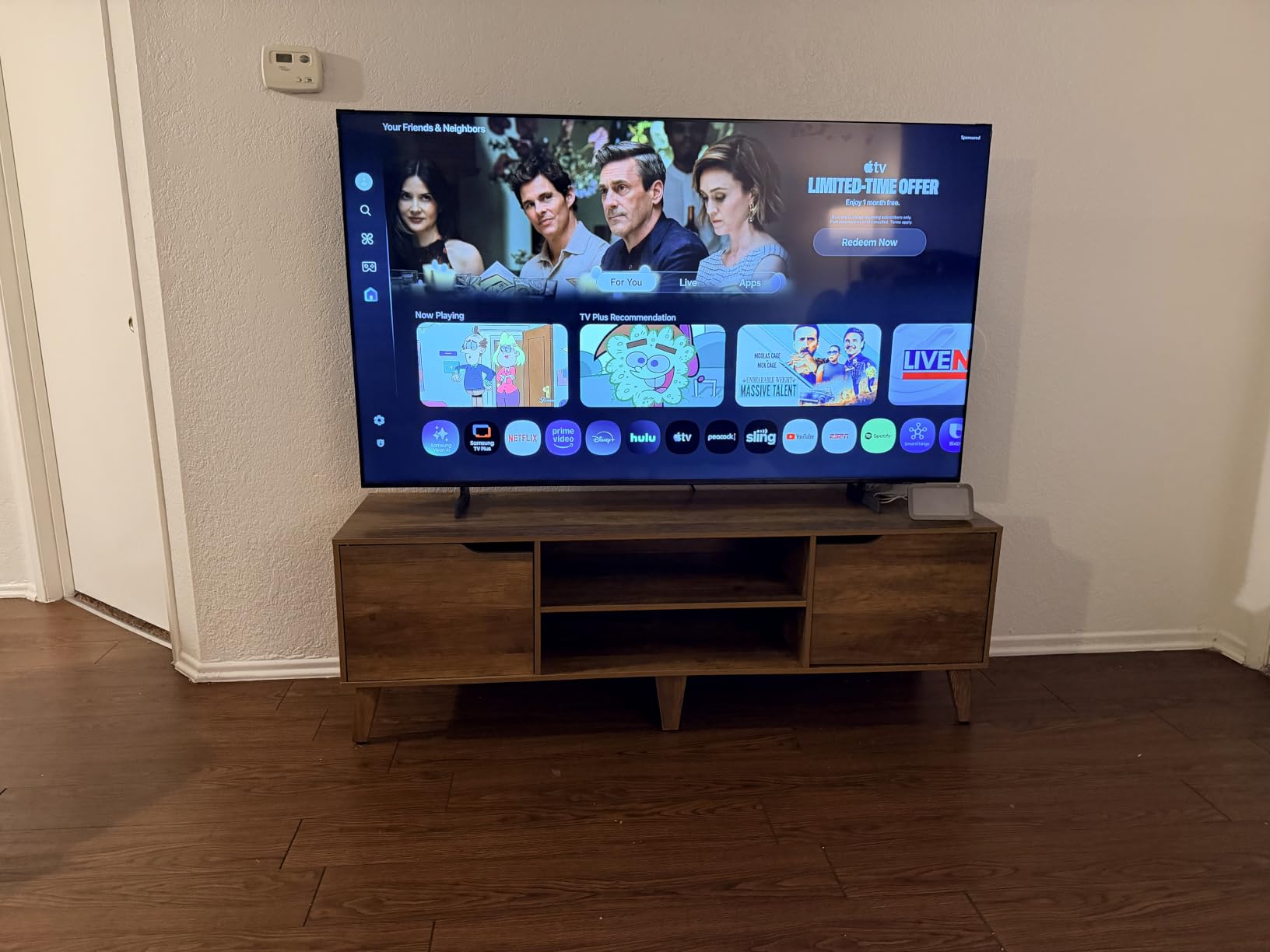 VASAGLE TV Stand for 65-Inch TVs, Entertainment Center with Adjustable Shelf, 58-Inch Long Media Console Table, Transitional Style, for Living Room, Bedroom, Honey Brown ULTV556K01 customer photo 1