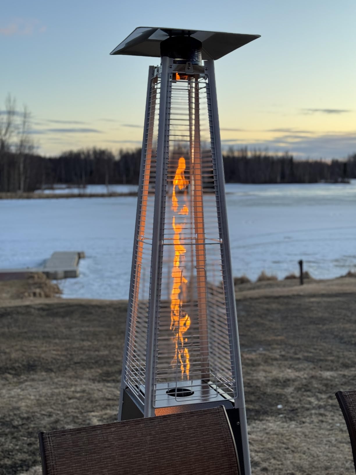 Pamapic Patio heater, 41,000 BTU Propane Outdoor Heater with Lockable Wheels, CSA Certificated Patio Heater with Cover for Patio, Backyard, Balcony (Ink) customer photo 1