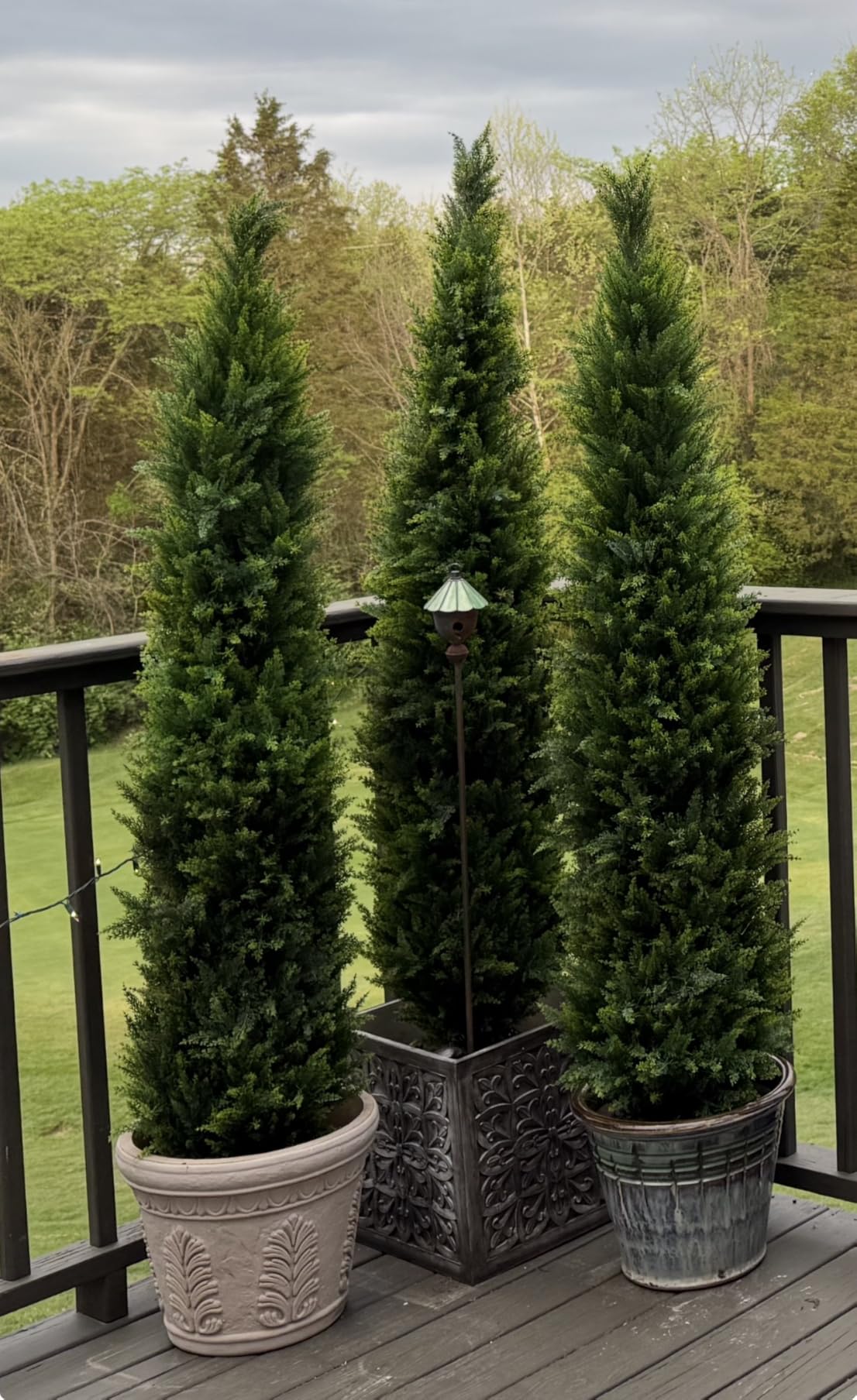 Chillchard 2Pack 6FT Artificial Cedar Tree, UV Resistant Fake Pine Tree | Upgrade Density & Realistic Faux Cedar Topiary for Outdoor Planters, Sturdy Build & Evergreen Fake Plant for Front Porch customer photo 1