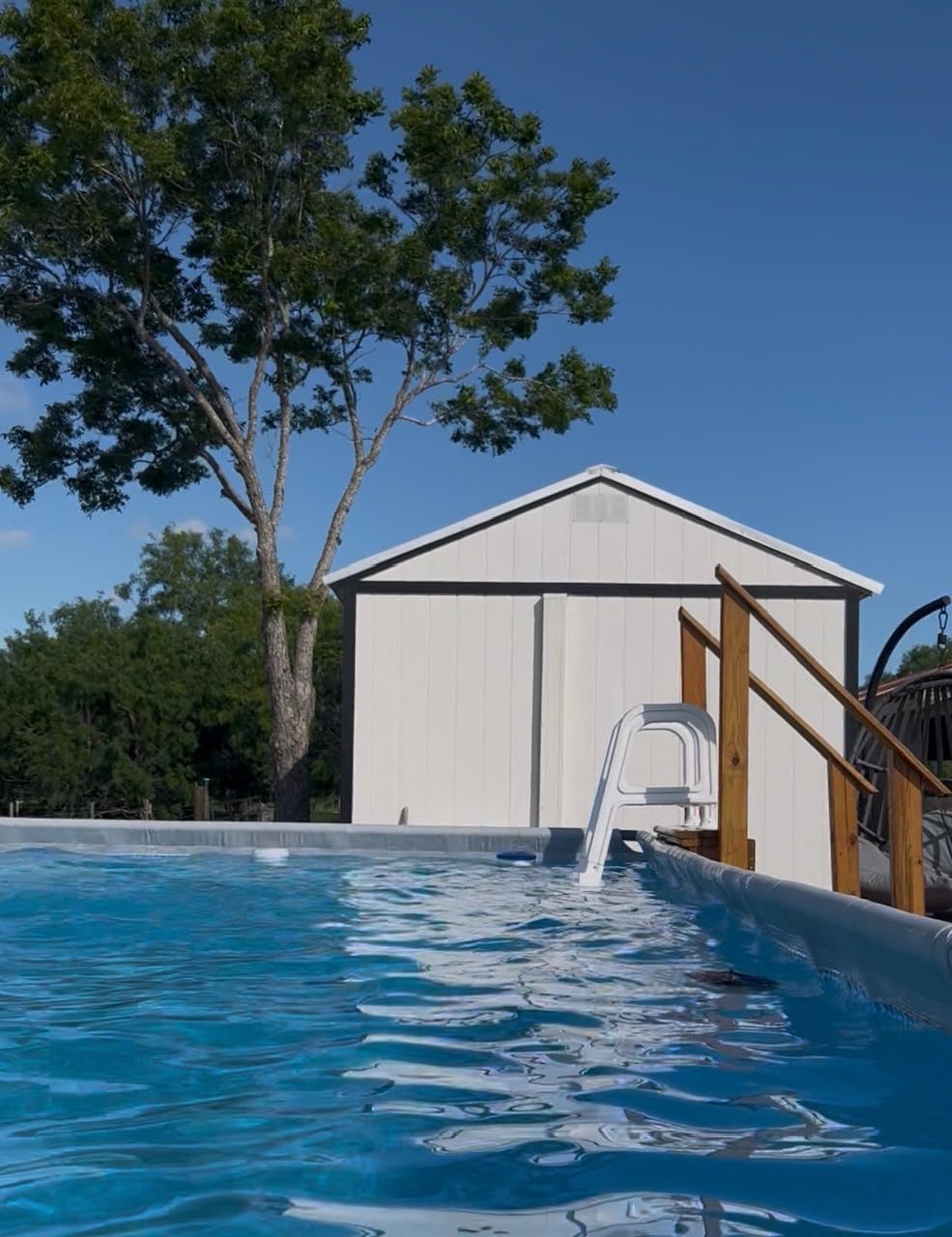 Pool Ladder, 5-Step Pool Stairs with Double Handrails and Non-Slip Steps for 47