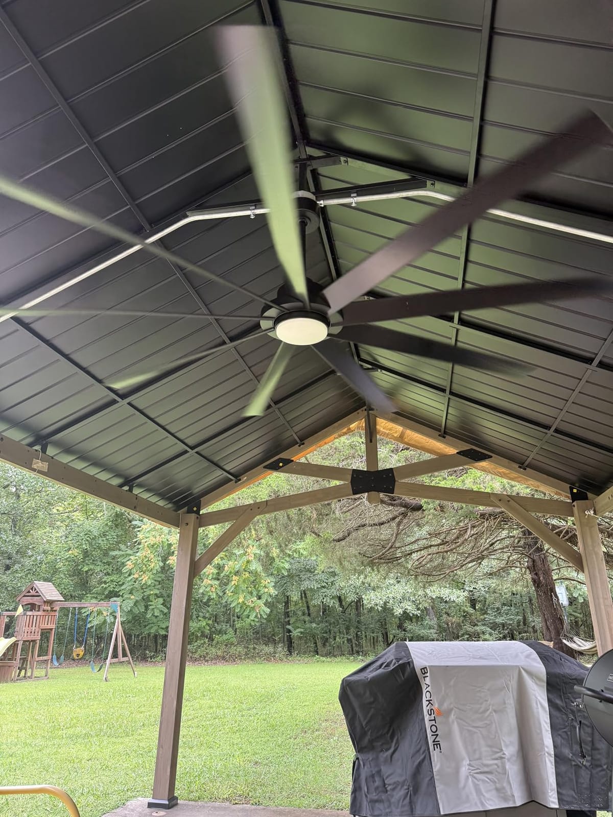 Aoxun 12' x 20' Wood Gazebo with Galvanized Steel Gable Roof, Gray | Permanent Hardop Gazebo with 4.7