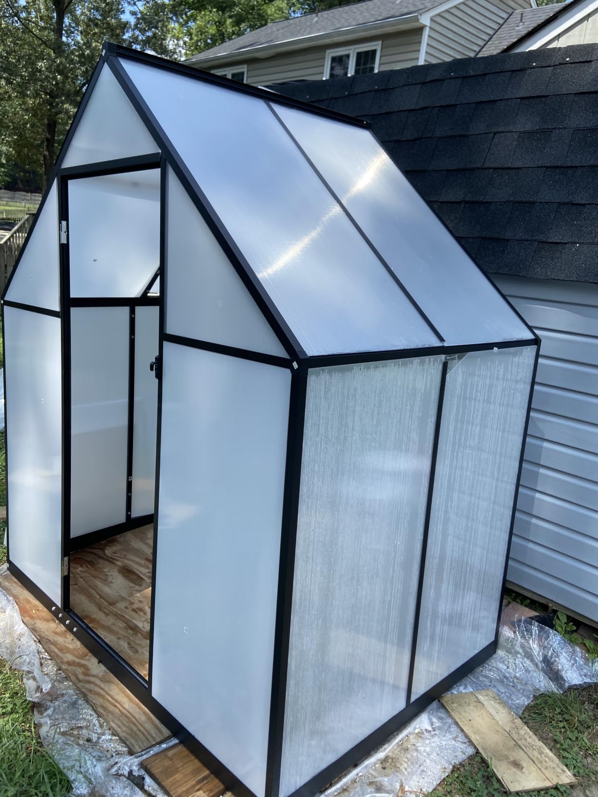 6x8 FT Greenhouse with Hygrometer, Windproof Warm Plant Green Houses | Heavy Duty Greenhouses for Outdoors, Quick Setup Plant Gardening Green Houses for Outside with Vented Roof Window customer photo 1