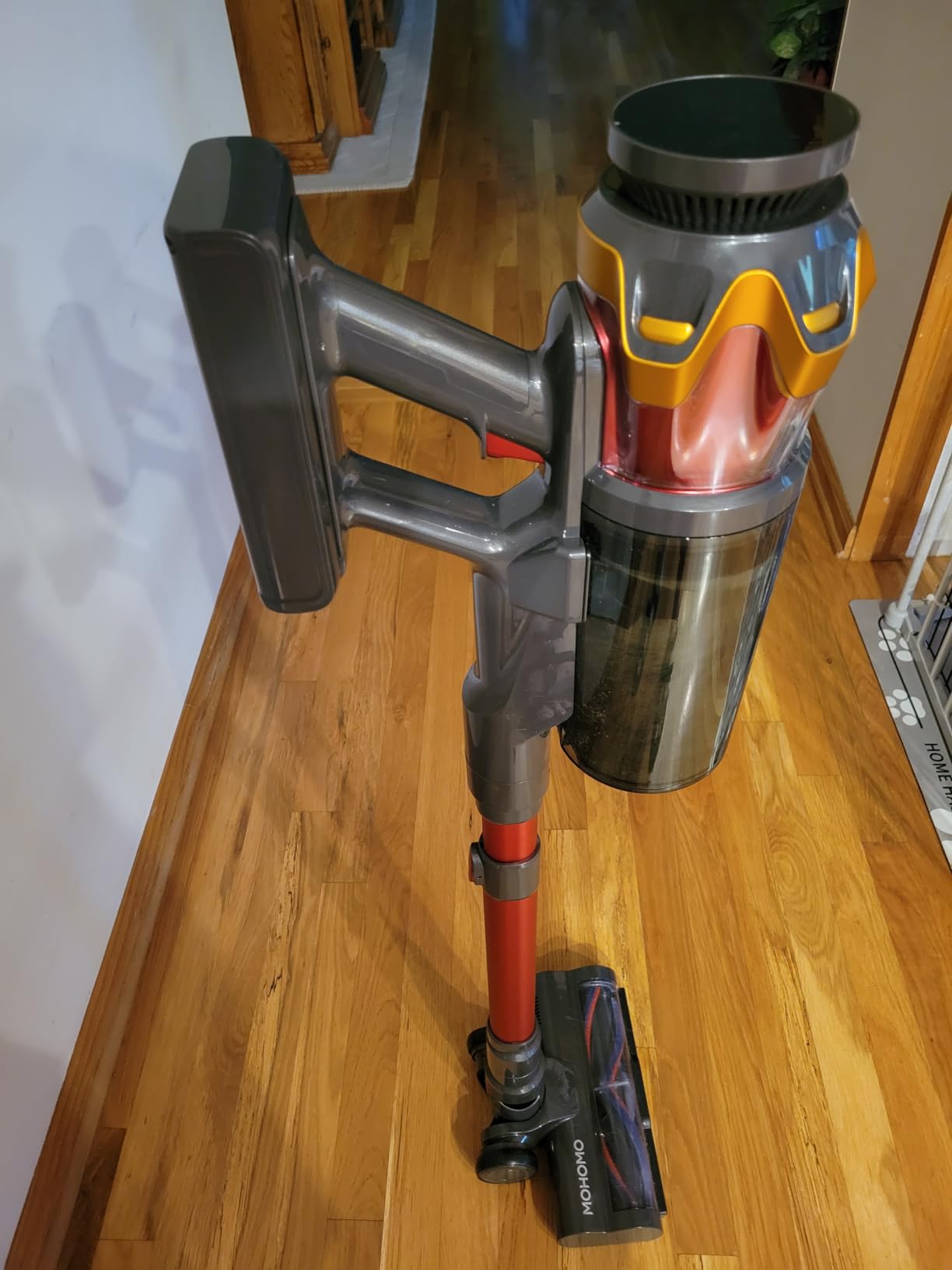 Cordless Vacuum Cleaner, 650W/55KPa 70Mins Vacuum Cleaners for Home, Self-Standing Stick Vacuum with Anti-Tangle Brush & OLED Touch Screen, Vacuum Cleaner for Hardwood Floors,Carpet,Pet Hair,Car (Red) customer photo 2