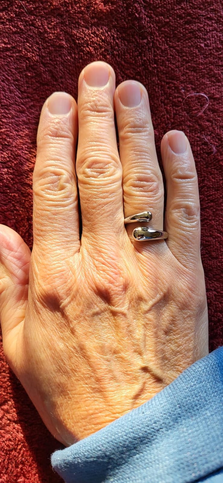 Non Tarnish Gold Chunky Rings for Women, 14K Gold Plated Statement Dome Rings Stacking Silver, Adjustable Mens Eternity Wedding Band Mixed Metal Jewelry Size 3-13 customer photo 1