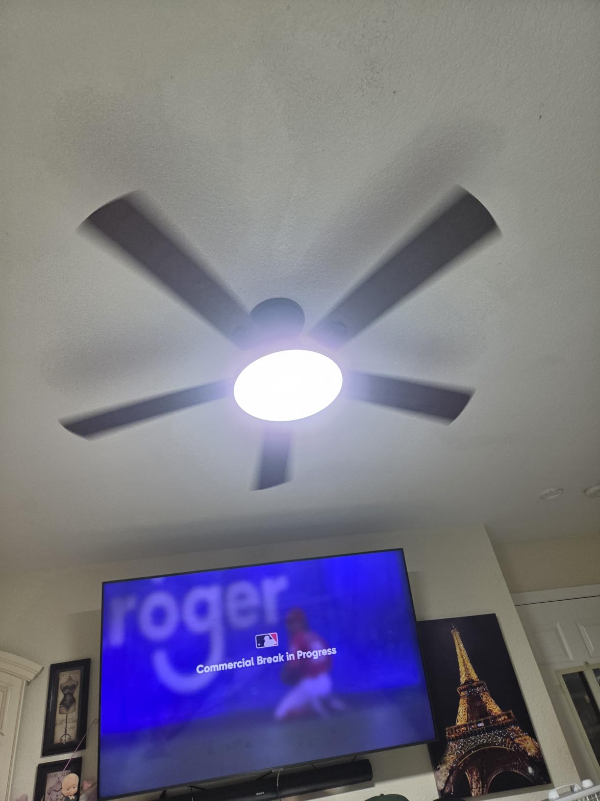 Passky Ceiling Fans with Lights, 52 inch Flush Mount Ceiling fan with Remote Control, Low Profile Ceiling Fan for Bedroom, Farmhouse, Reversible, 3CCT, Dimmable, Noiseless DC Motor, Black customer photo 2