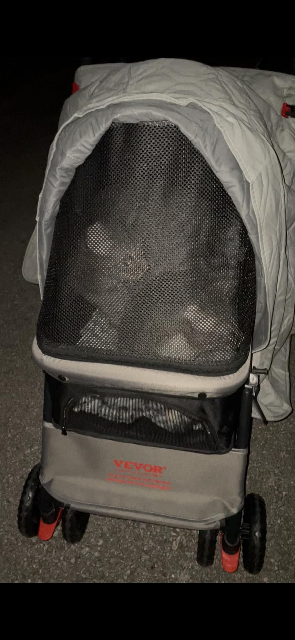 VEVOR Pet Stroller, 35 lbs Weight Capacity, Foldable Dog Stroller Cart, 4 Wheels Cats Strollers with Detachable Carrier & Mesh Windows, Portable Design with Brake for Small to Medium Pets customer photo 1