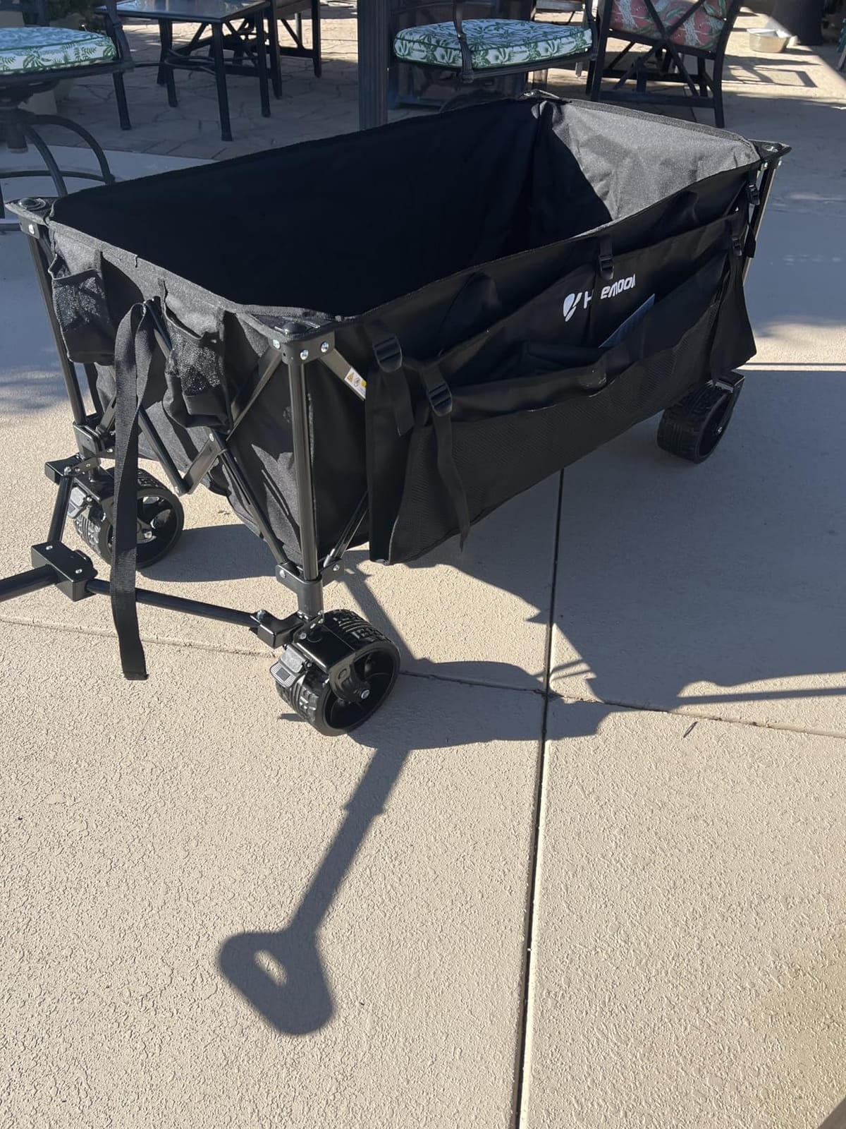 HIKEMOON 48'' Extra Large Collapsible Wagon with Big Wheels, 300L Black | 560LBS Heavy Duty, Wagons Carts Foldable, All-Terrain, Brakes, Folding Cart, Utility for Beach/Camping/Garden/Sports/Grocery customer photo 1