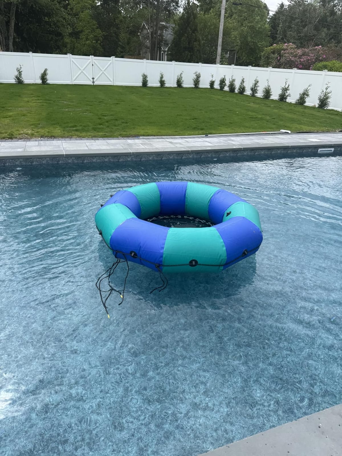 Inflatable Water Trampoline for Lake, 6FT/10FT/12FT/15FT Recreational Floating Water Bouncer with 500W Electric Inflator & Rope Ladder, Kids Adults Portable Pool Trampoline customer photo 2