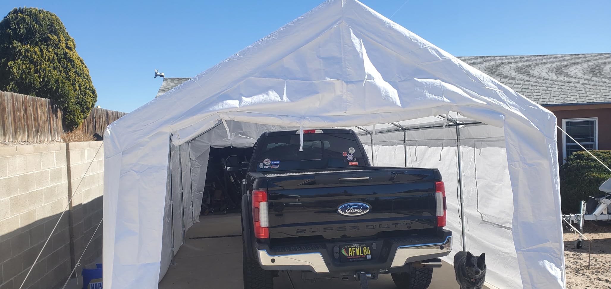 Quictent Heavy Duty 13x25 ft Carports with Side Zipper Doors | Snowproof Steel Cables & Ventilated Windows, Waterproof Storage Shelter for Car, Boat, RV, Outdoor Equipment, White customer photo 2