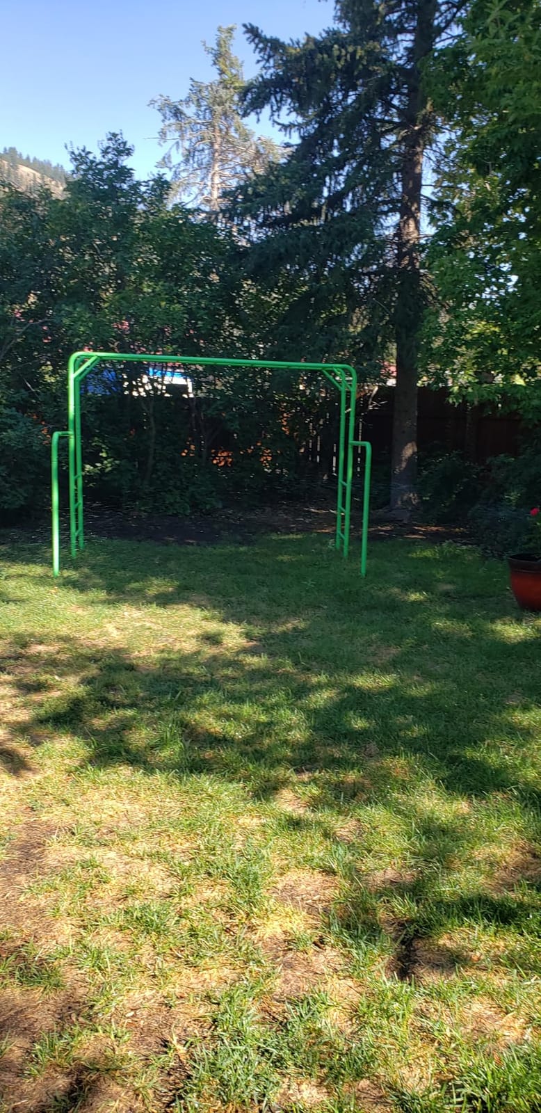 Outdoor Monkey Bar Set with Climbing Frame, Gymnastics bars, Playground Sets for Backyards, Metal Monkey Bars for Kids Ages 3 and Up, Backyard Playground Set with Powder Coated Steel, Blue customer photo 1