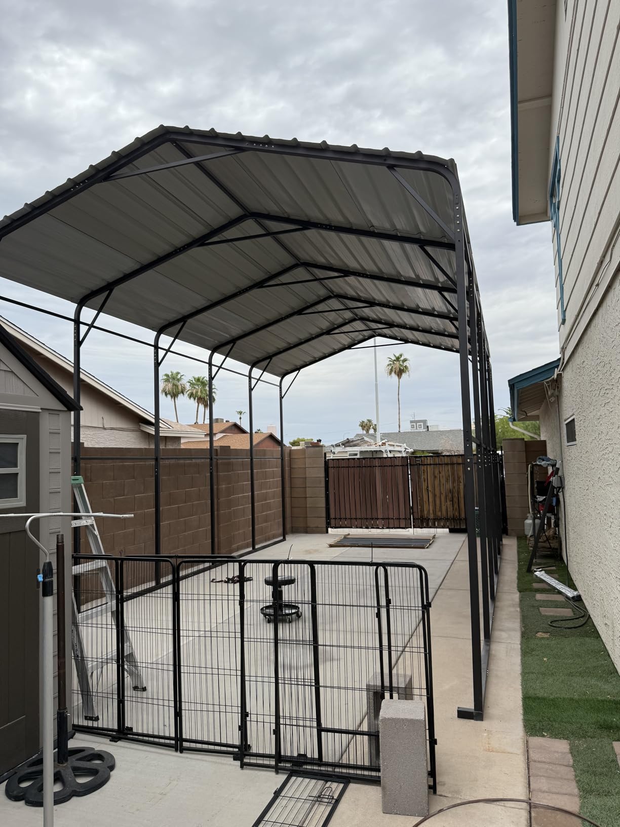 GREEN PARTY 14x35x13 ft Metal RV Carport Heavy Duty Canopy Garage Shelter | Galvanized Steel Roof, Reinforced Frame Car Ports, Wind Resistant, Outdoor All-Weather Use, for 2 Cars, RV, Trucks and Boats customer photo 1