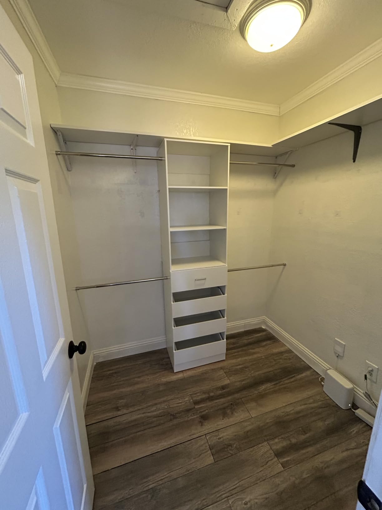 Aheaplus Closet System, 4-9Ft Closet Organizer with 4 Wood Drawers, White Oak | Wood Closet Organizer System with Tower, Walk-in Closet Organizer Wardrobe Clothes Rack with 4 Hanging Rods, Garment Rack customer photo 2