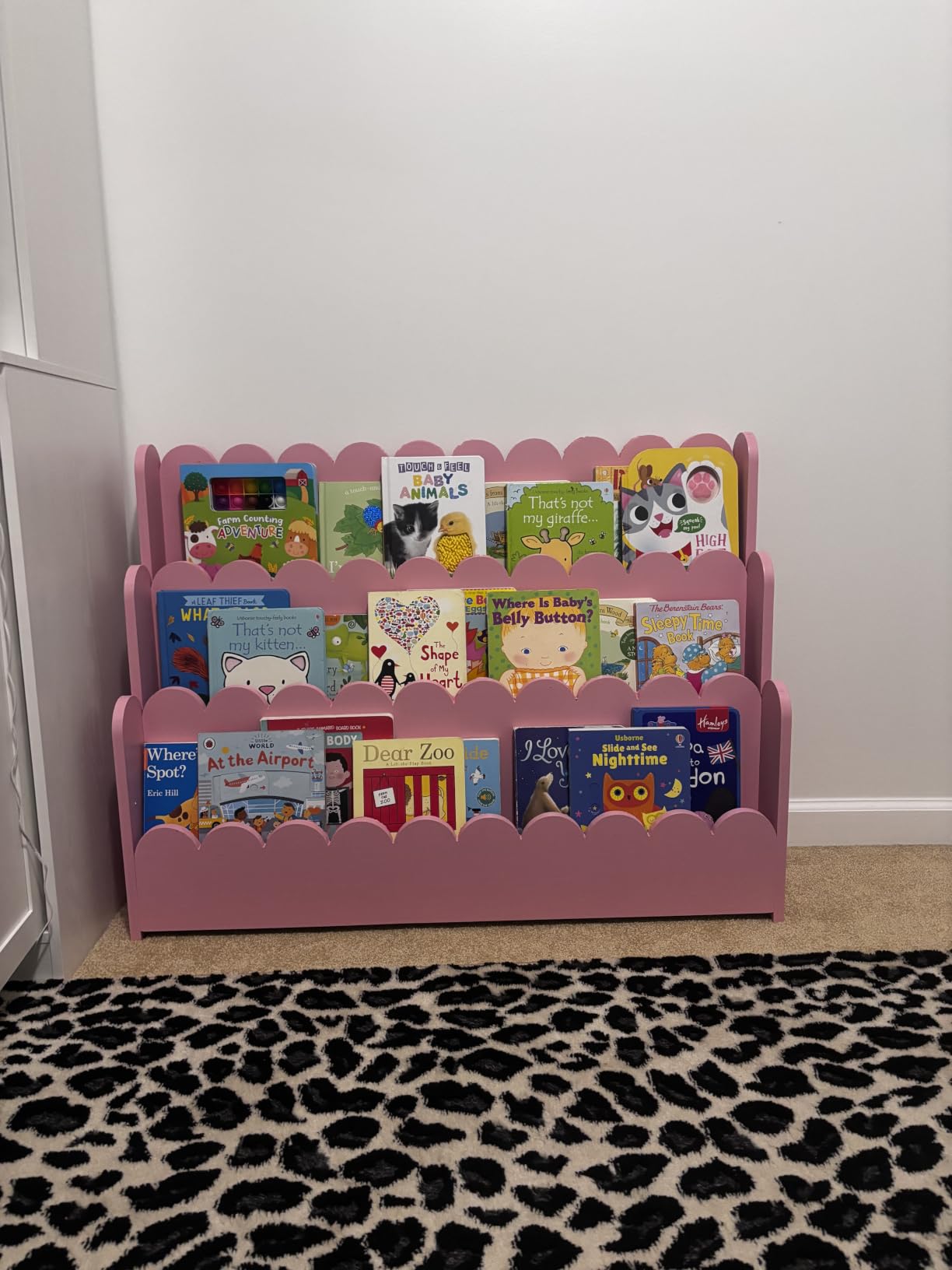 SpaceAid 3-Tier Scalloped Bookshelf, Montessori Bookcase for Toddlers, Wooden Book Shelf Organizer Display Furniture for Kids Rooms, Playroom, Nursery and Classroom, Natural customer photo 2