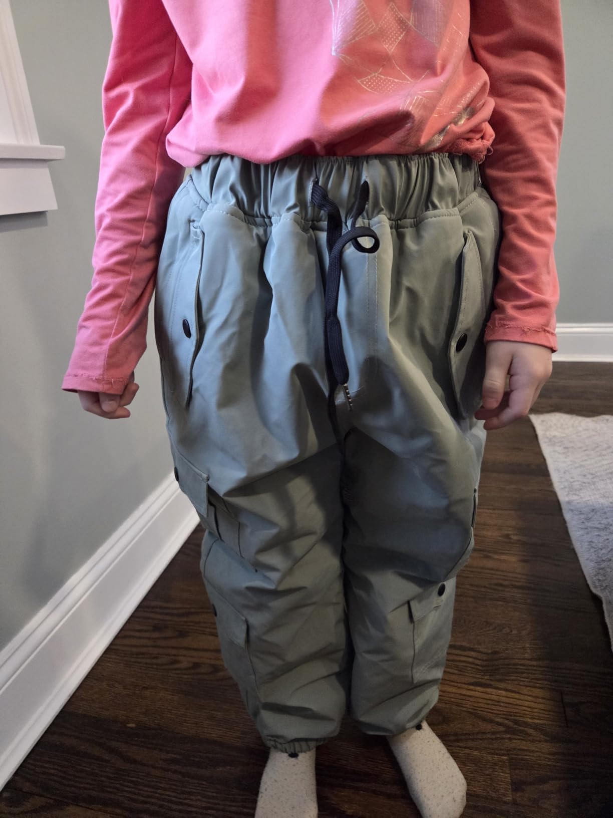 Kids Waterproof Snow Pants Outdoor Winter Insulated Ski Snowboard Pants for Boys Girls customer photo 2
