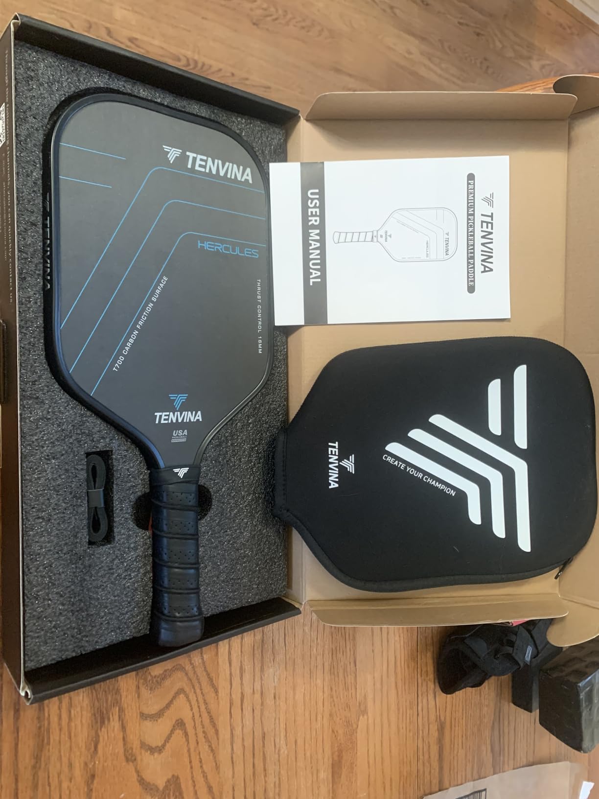 TENVINA Pickleball Paddles, Multi-Layer T700SC Textured Carbon Fiber Pickleball Paddle, Pickle Ball Paddle with Strong Spin & Power Surface, 4-Types of Shapes and Thicknesses, USAPA Approved customer photo 1