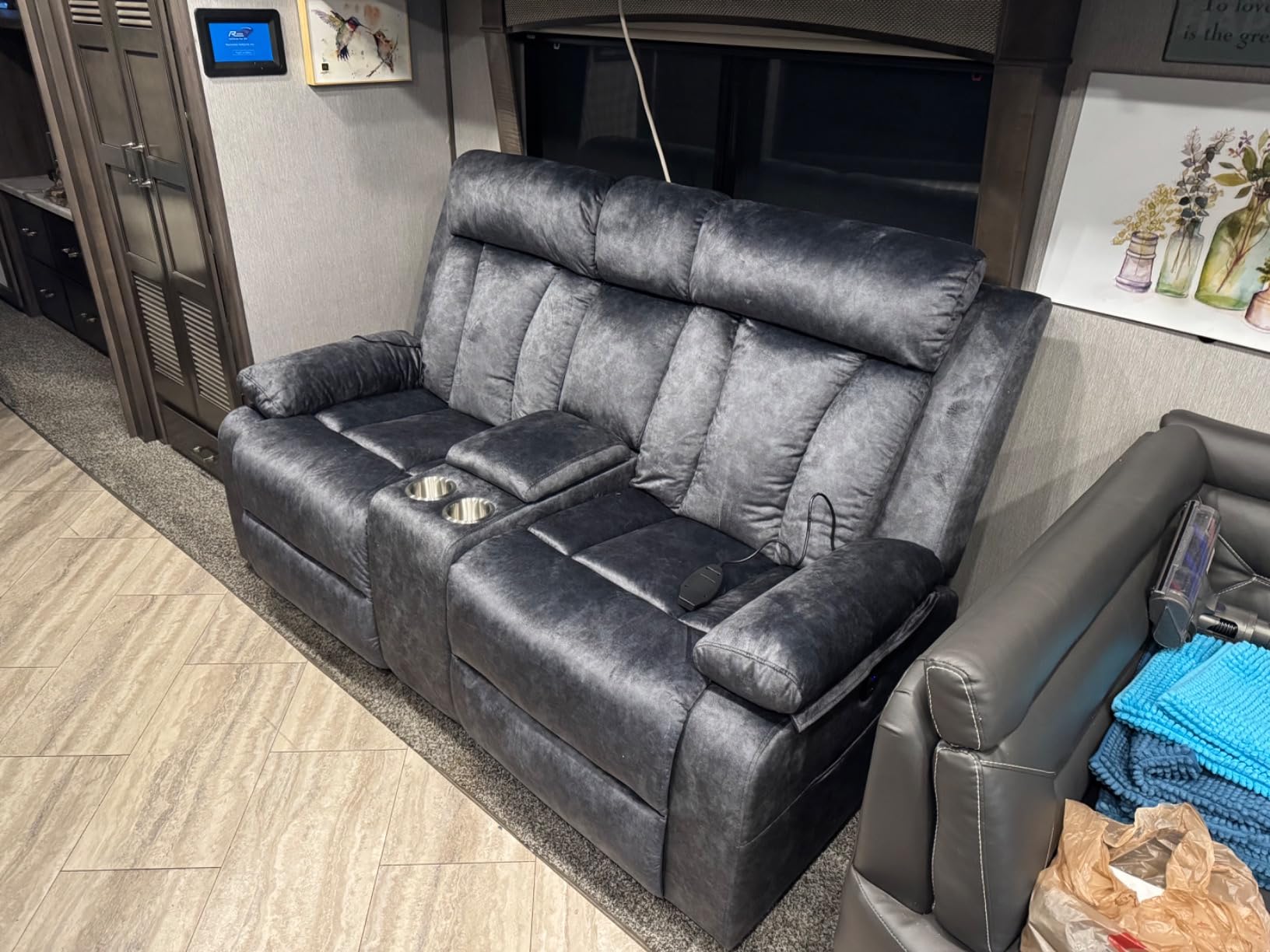 GUEAPY Power Reclining Sofa, Heat & Massage Couch, Dutch Velvet customer photo 1