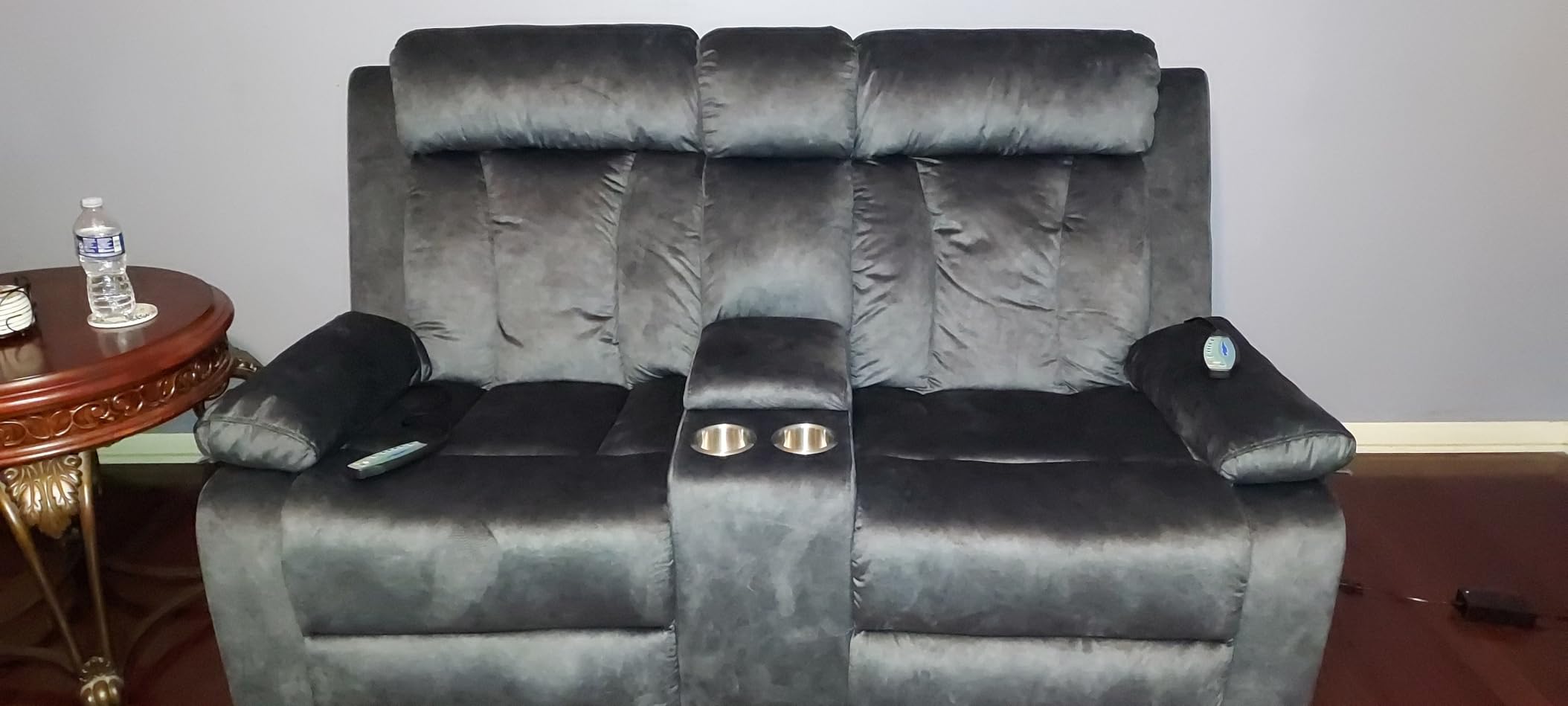 GUEAPY Power Reclining Sofa, Heat & Massage Couch, Dutch Velvet customer photo 2