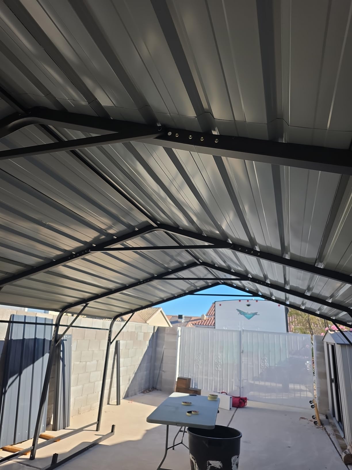 MFSTUDIO Metal RV Carport 14x35ft, Heavy Duty Carports Car Canopy Shelter | Garage Shed Shade Tall Cars Port kits Portable Height 13ft for Large RVs with Galvanized Steel Roof, Frame for Boats ,Truck customer photo 1