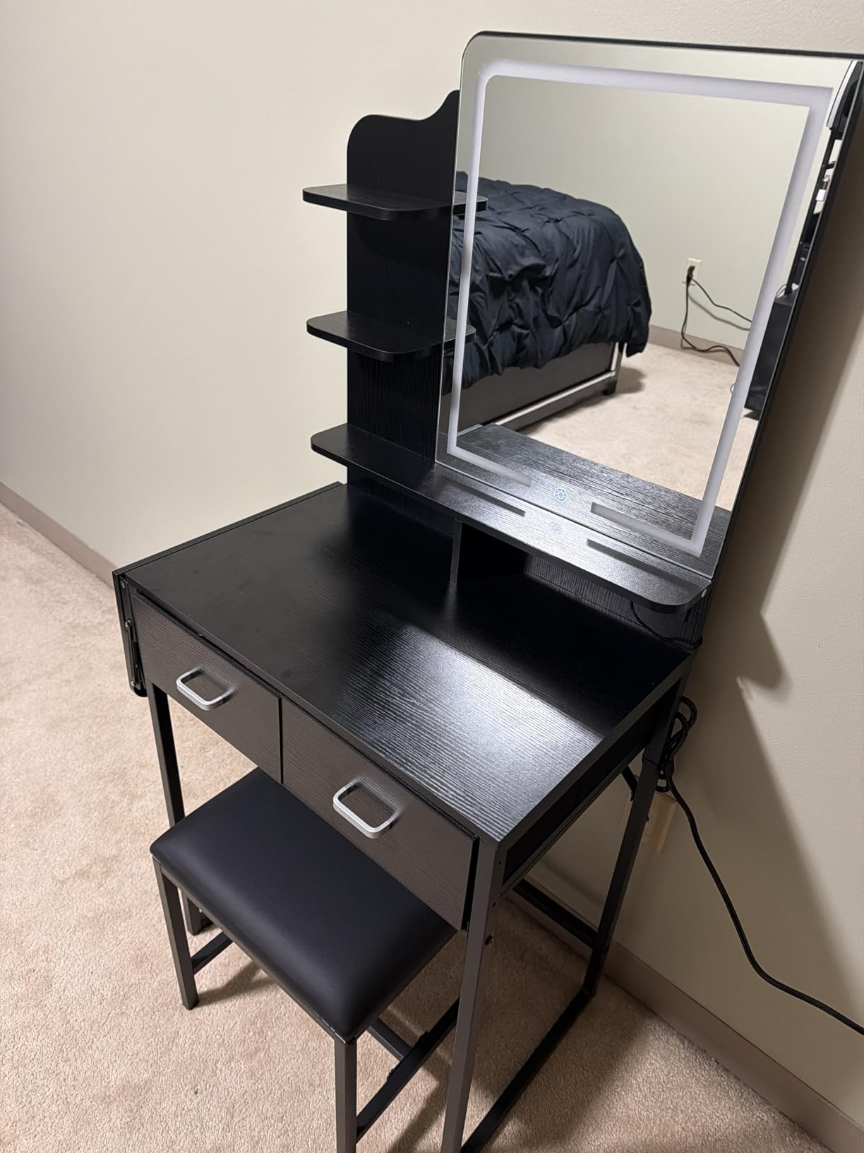 ALEXNUTRE Makeup Vanity Desk with Mirror and Lights customer photo 1