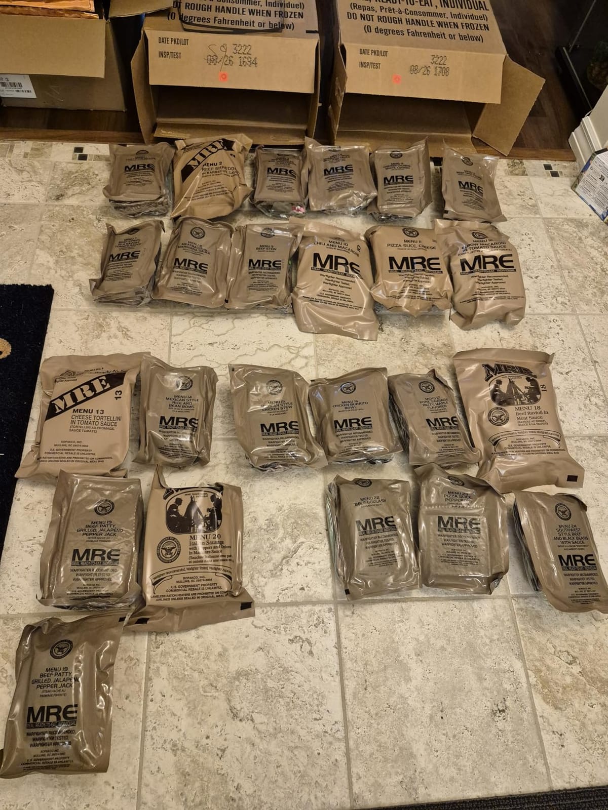 2026 Inspection MRE, U.S. MRE Meals, Emergency Supplies, Emergency Food Supply, Survival Food w/Flameless Heater, Ready Meals (Variety Pack of 24) - (A & B Case Fresh Stock) MREs have 10 Year Shelf Life From Inspection Date - 2023 Pack / 2026 Inspection customer photo 1