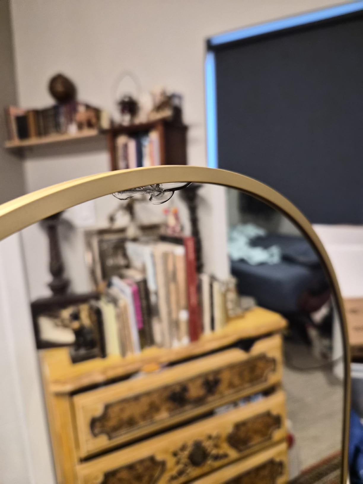 KOMCOTE Full Length Floor Mirror, 91x46 Inch Oversized Arched Standing Mirror in Black for Bedroom, Living Room, Dressing Room - Elegant Freestanding Leaning Mirror Decor customer photo 1