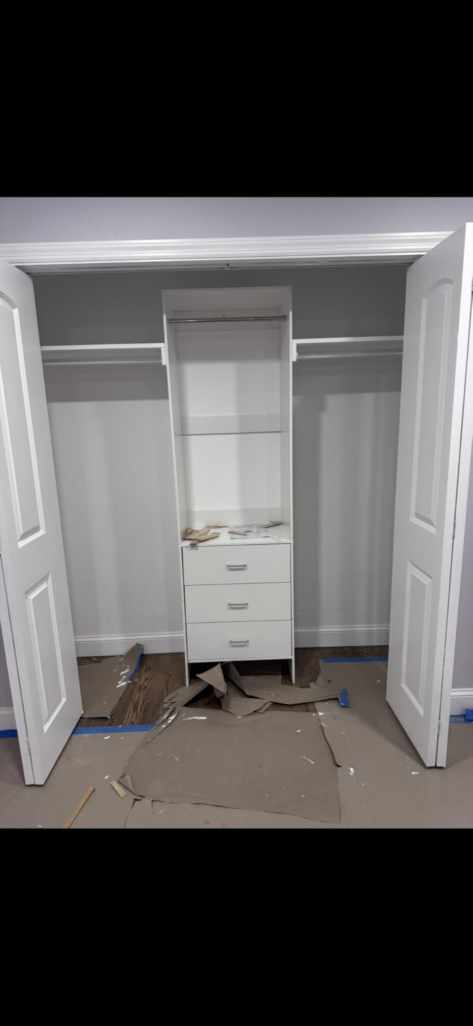 Aheaplus Closet System Closet Organizer, 8FT Closets, Set of 4, White | Wood Closets Organizer System, Walk-in Closet or Wardrobe, Clothes Rack with Hanging Rods, 8FT Closets customer photo 2