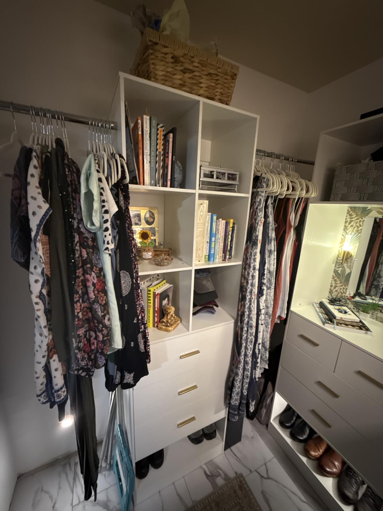 Homieasy Closet System Organizer with 3 Drawers and Partition Storage, Freestanding Wardrobe Organizer Modular with Shoe Shelf, Expandable for Walk-in or Reach-in Closets, White customer photo 2
