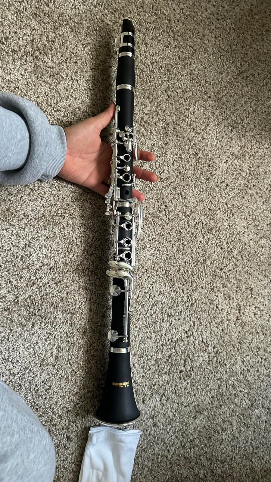 SONICAKE B Flat Clarinet for Beginner & Student, Nickel-plated Bb Ebonite Clarinet 2 Barrels, Reeds with Cleaning Kit, White Gloves and Hard Case, Black, QCR-01 customer photo 1