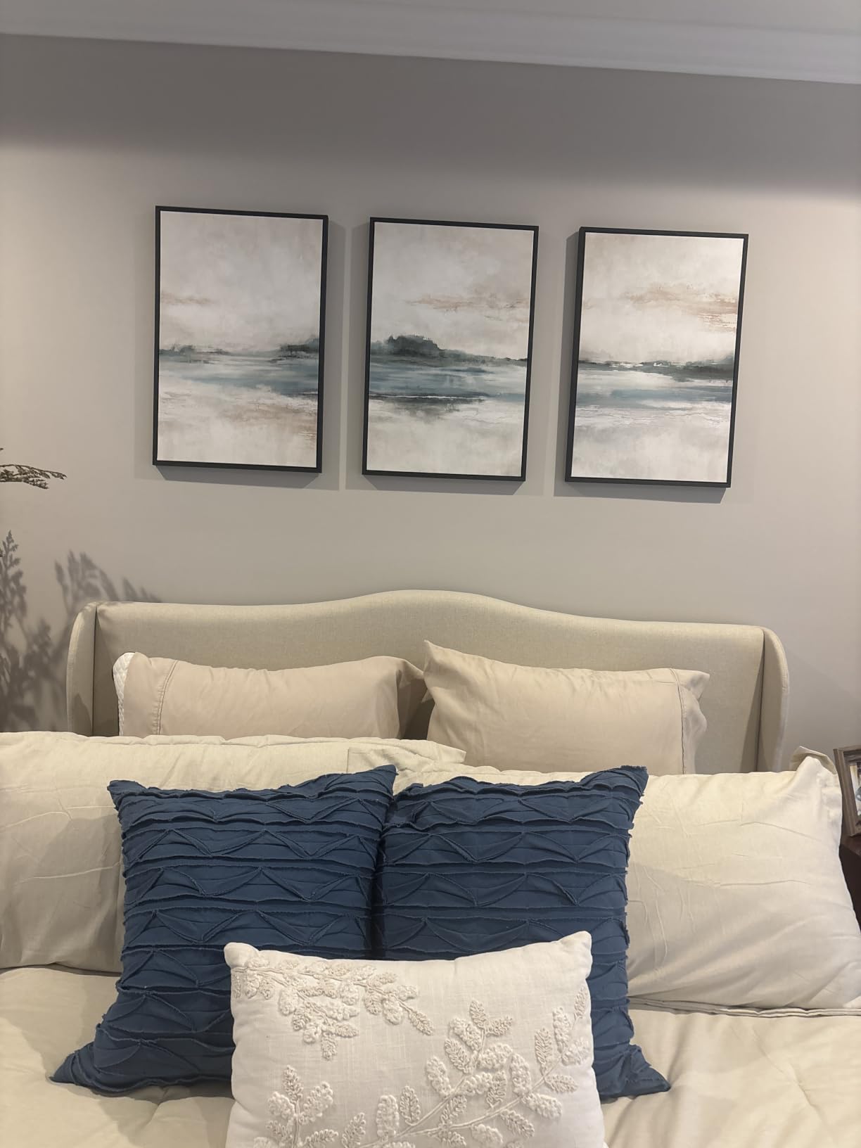 Large Framed Abstract Nature Landscape Wall Art for Living Room, Set of 3 Modern Canvas Prints Paintings Artwork for Walls, Green Lake Pictures for Hallway, Dining Room, Office Wall Decor 24x36 Inch customer photo 2