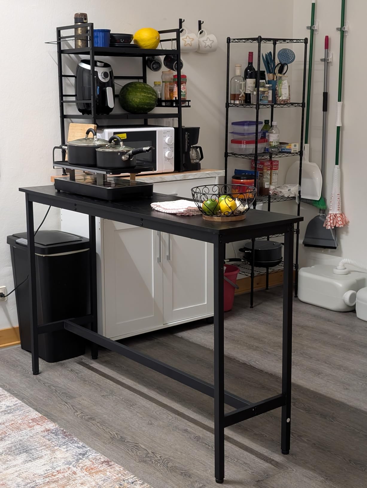 VASAGLE Bar Table, Narrow Long, High Top Pub Table, Steel Frame | Bar Height Cocktail Table for Living Room Party, 15.7 x 63 x 35.4 Inches for Narrow Spaces, Rustic Brown ULBT160K01 customer photo 2