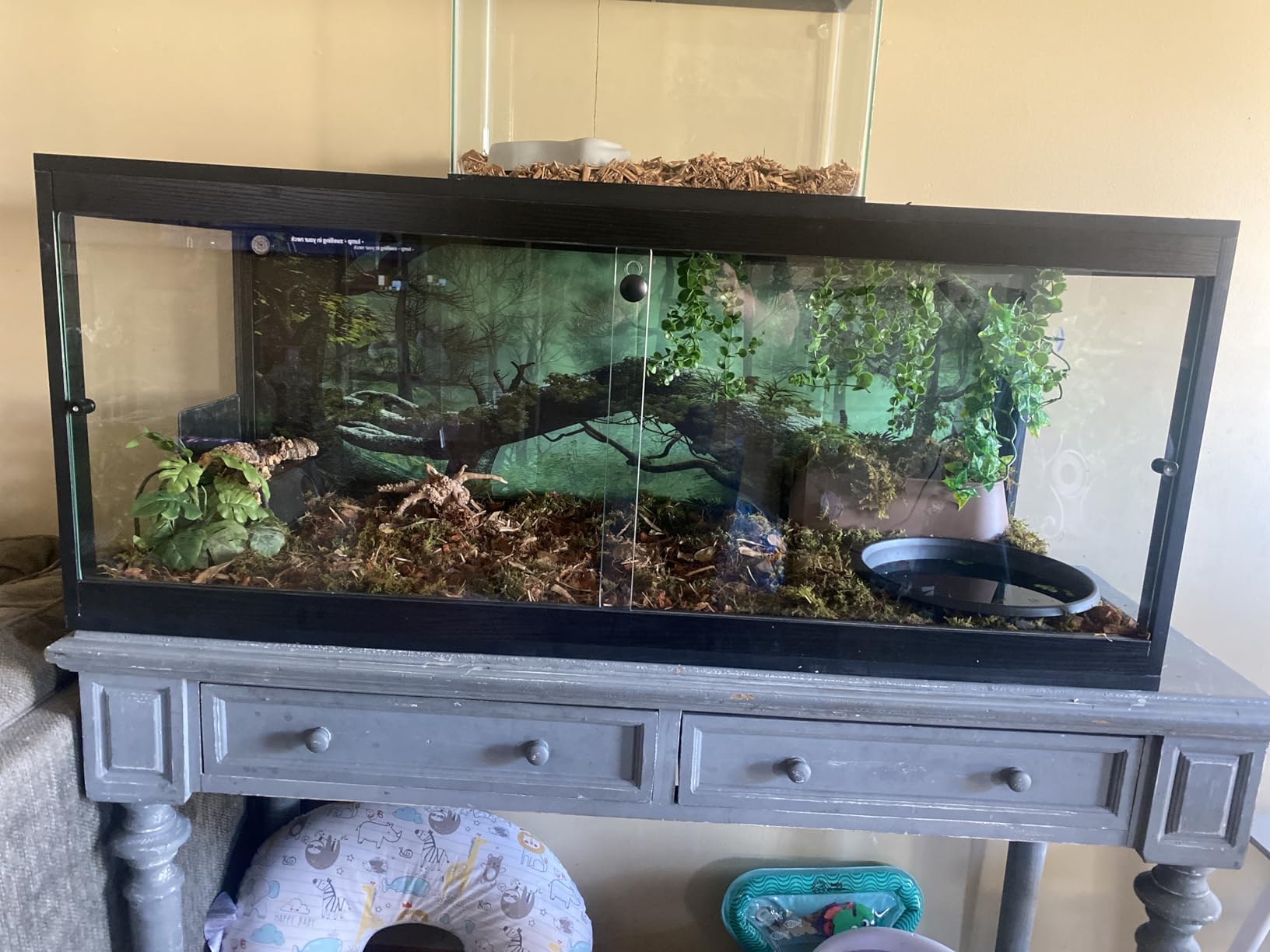 PROLEE Reptile Tank, 82 Gallon Beard Dragon Tank, Tempered Glass Reptile Encloure and Snake Tank with Locking Design for Lizard,Gecko,Chameleon (48