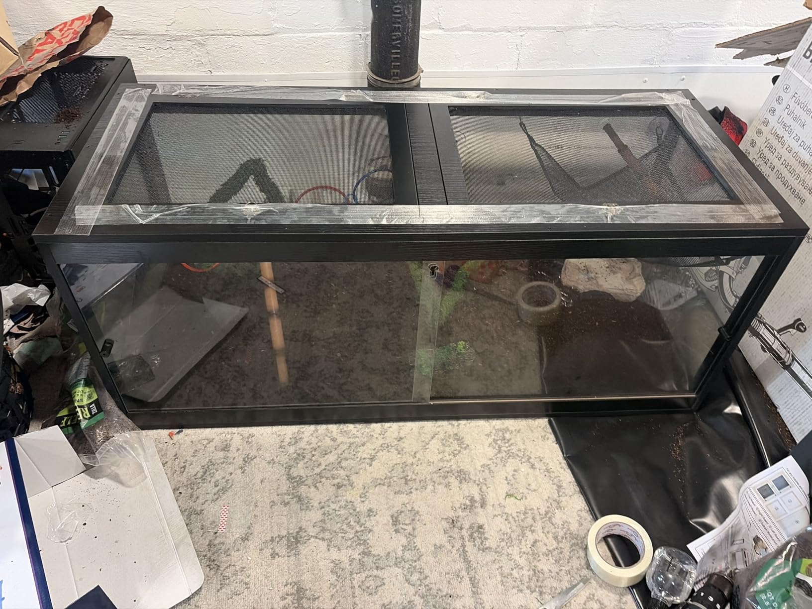PROLEE Reptile Tank, 82 Gallon Beard Dragon Tank, Tempered Glass Reptile Encloure and Snake Tank with Locking Design for Lizard,Gecko,Chameleon (48