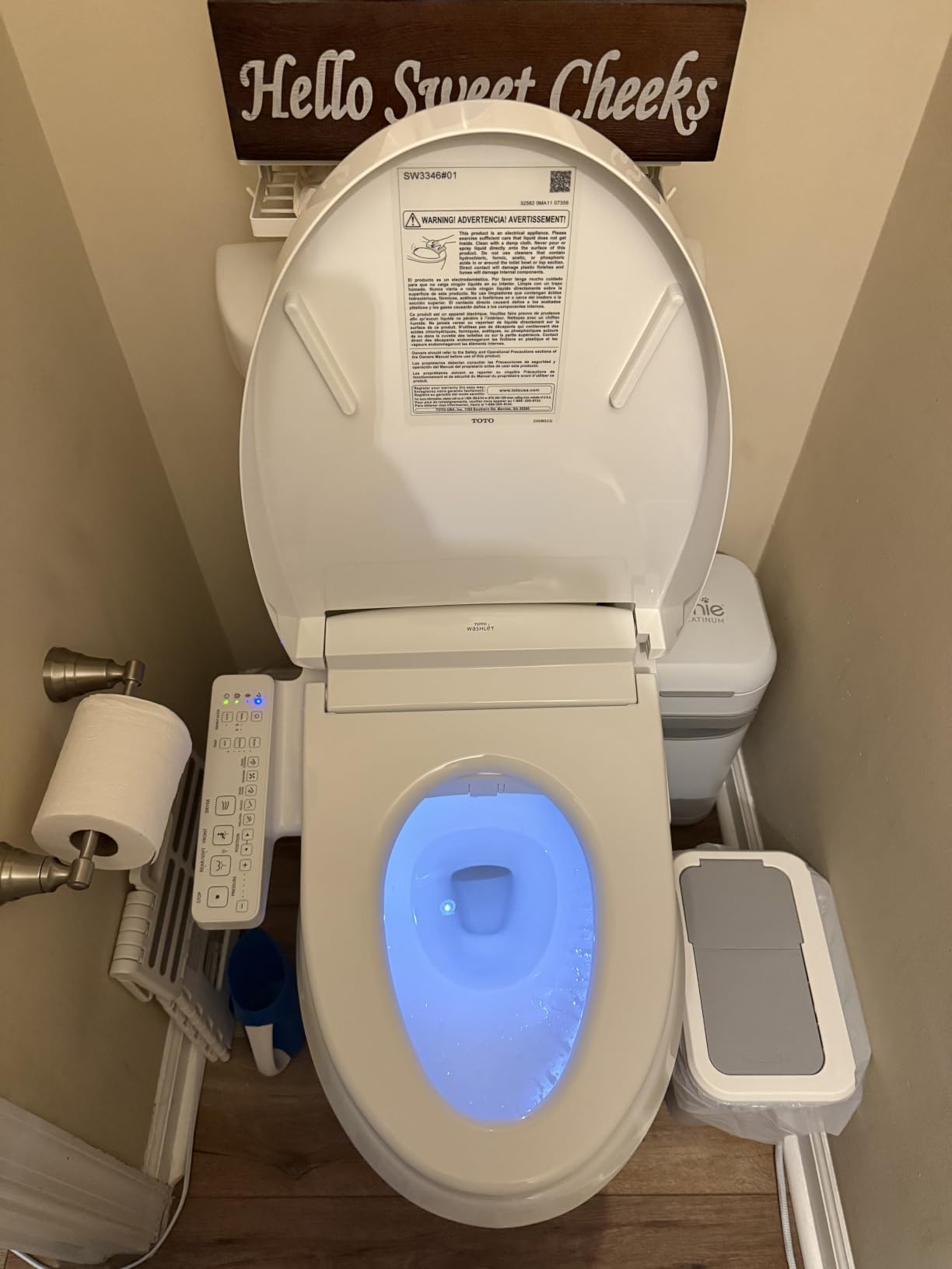 TOTO WASHLET S2 Electronic Bidet Toilet Seat with Instantaneous Water Heating, PREMIST and EWATER+ Wand Cleaning, Elongated, Cotton White - SW3346#01 customer photo 1