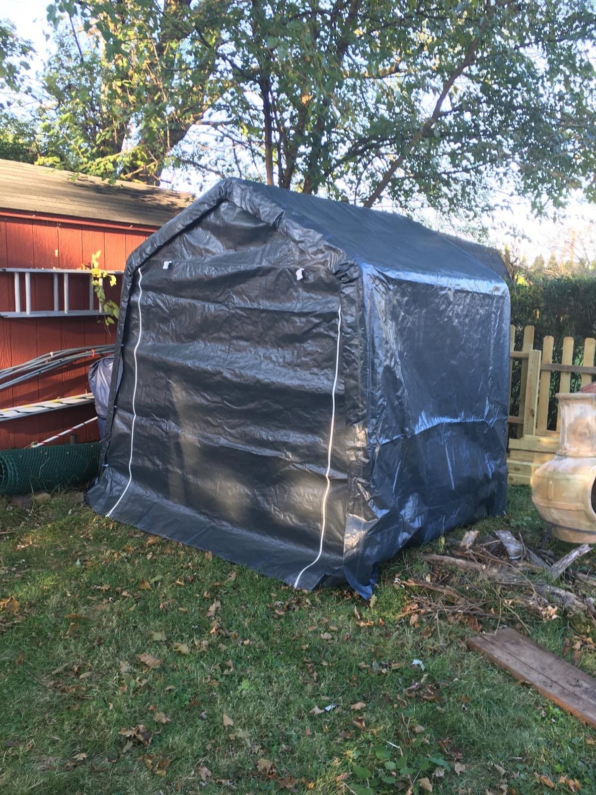 Quictent Heavy Duty 8x14FT Carport Storage Shelter with Roll-Up Door&Vents | Reinforced Frame Portable Garage Canopy for Motorcycle Storage, Outdoor Equipment, Patio Furniture Cover - Dark Gray customer photo 2