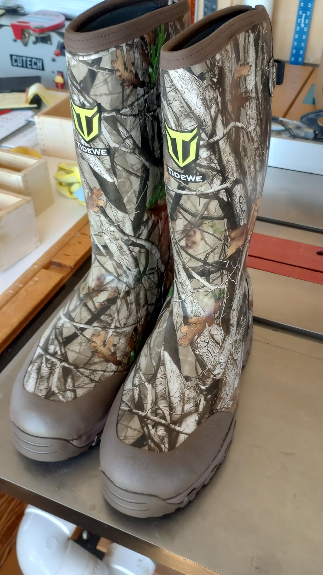 Men's Hunting Boots, Odor-Control Lining, 600g Warmth, Waterproof Insulated Rubber Boots with 5mm Neoprene, Lightweight EVA Outsole, Adjustable Calf Gusset, Slip-Resistant Grip customer photo 1